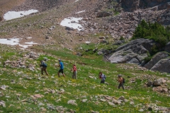 The climb to Albino Lake, Beartooth Mountains, Montana